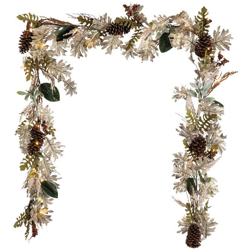 Celebrations® LED Warm White Fall Garland, 9'