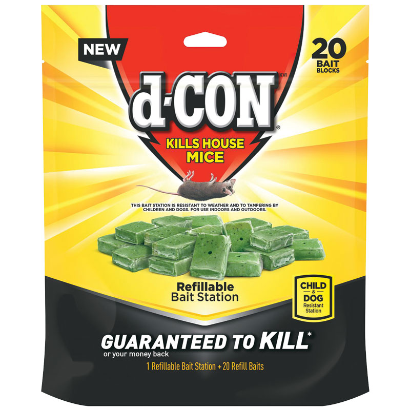 d-CON® Bait Station Blocks for Mice with 20 Bait Refills