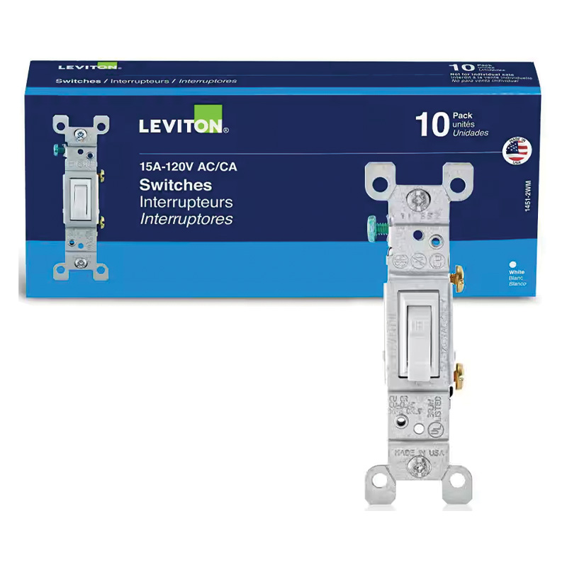 Leviton® White Toggle Switch, 10 Pk.