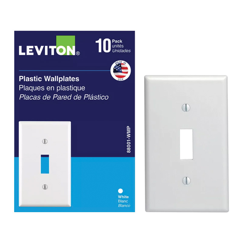 Leviton® White Toggle Switch Plate, 10 Pk.