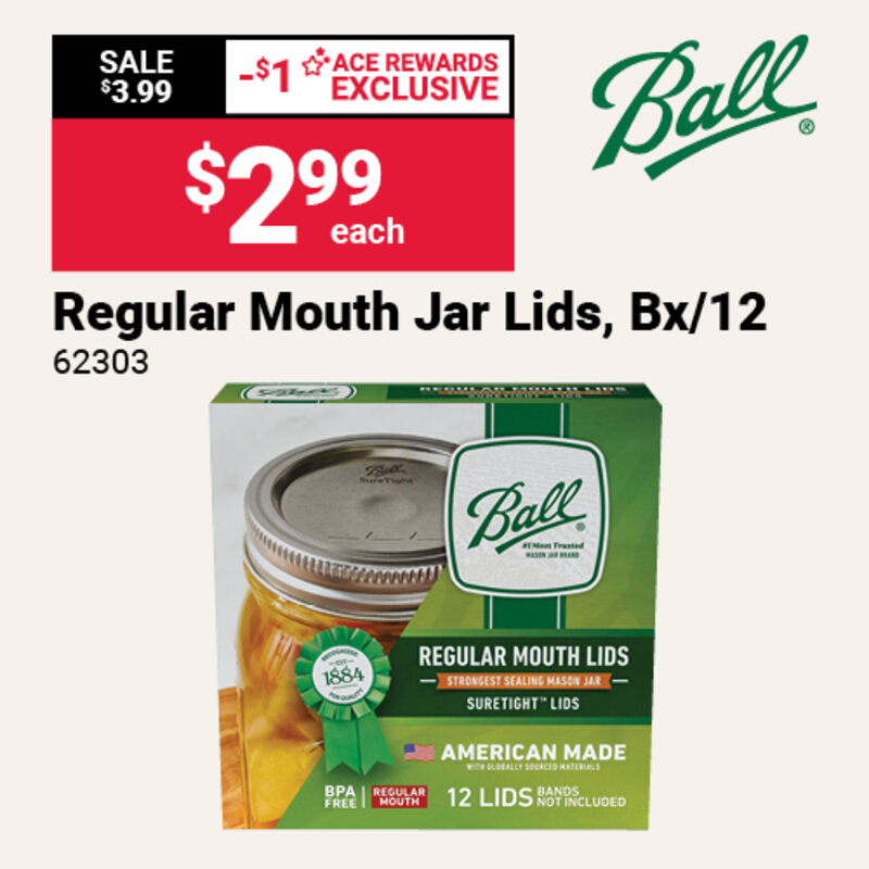 Ball® Regular Mouth Jar Lids, Bx/12