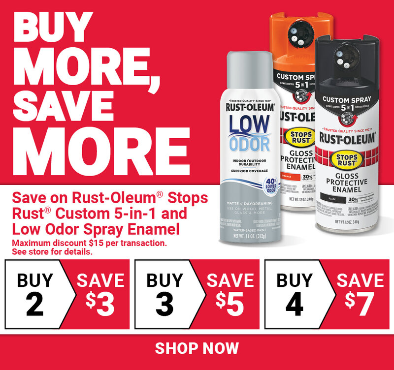 Rust-Oleum® Stops Rust® Custom Spray 5-in-1 and Low Odor Spray Enamel