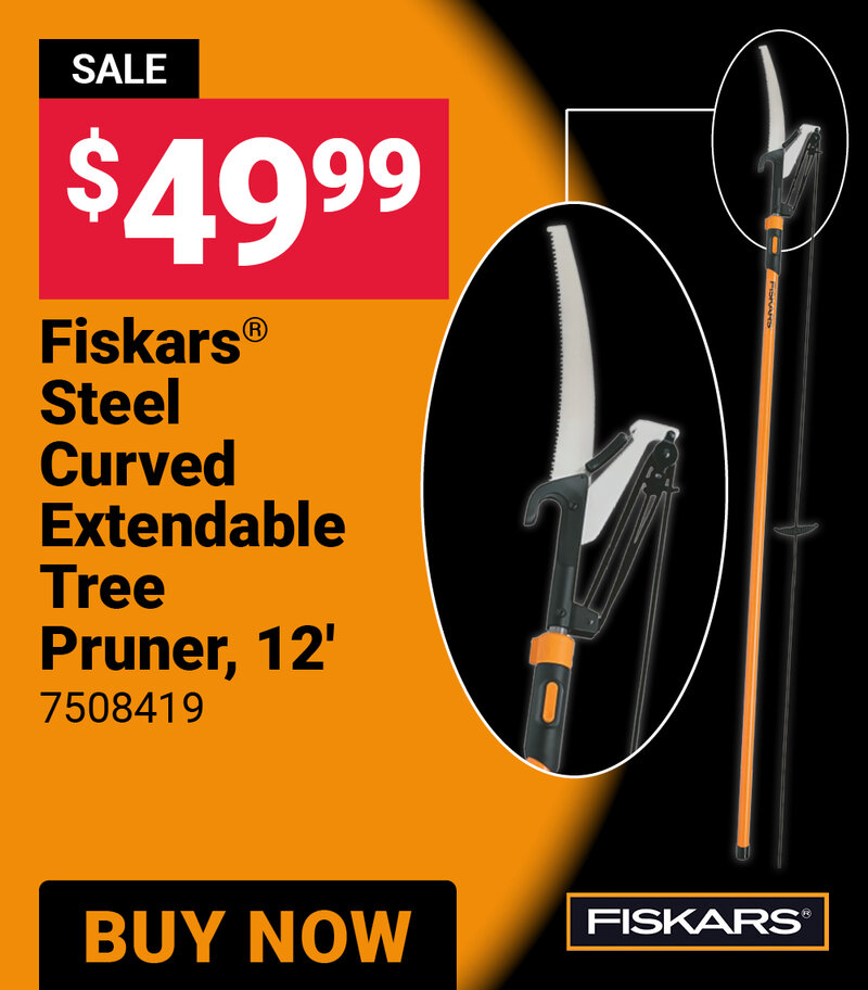 Fiskars® Steel Curved Extendable Tree Pruner, 12'